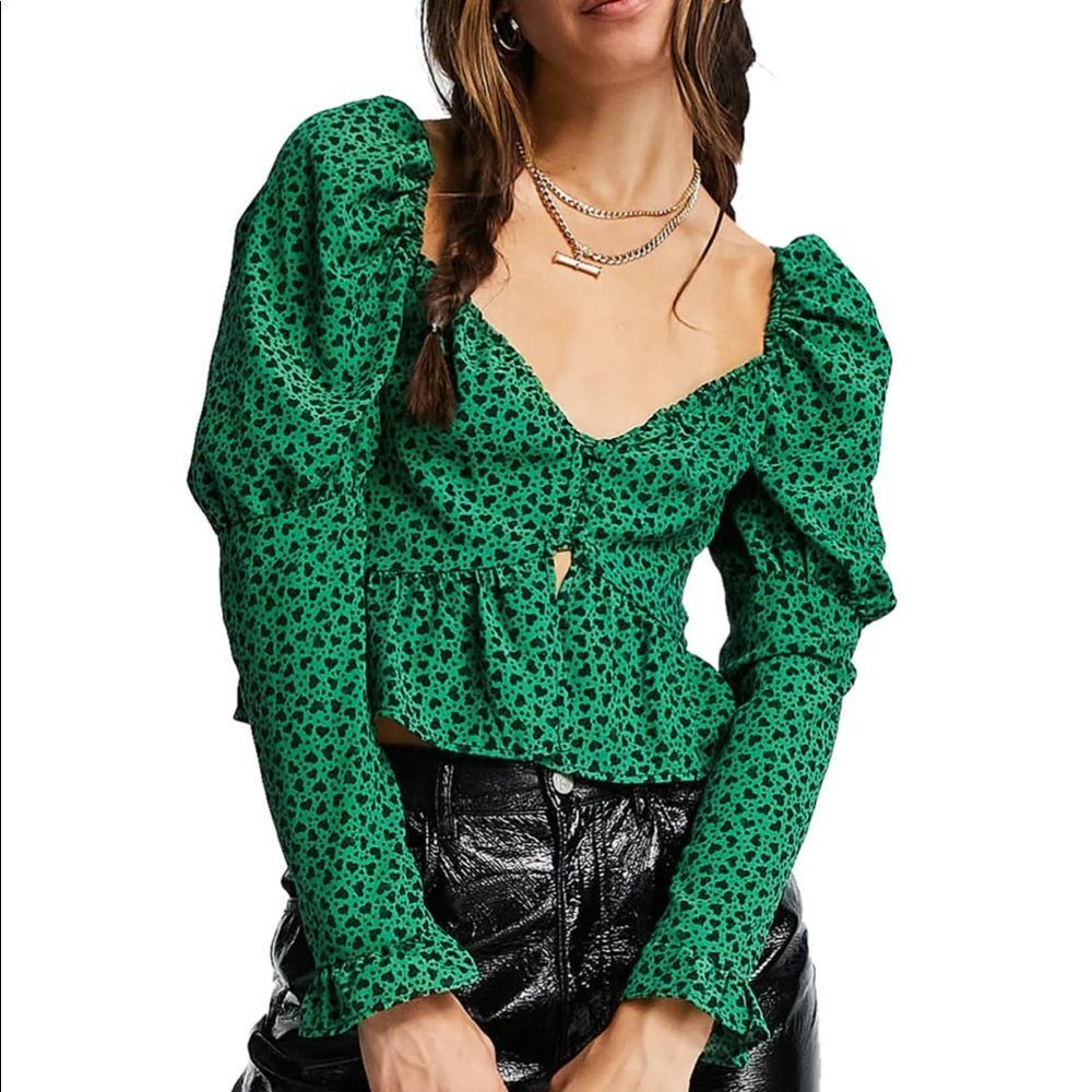 [No longer available] NWT Topshop Heart Print Blouse